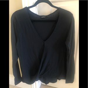Out from under wrapped knit top